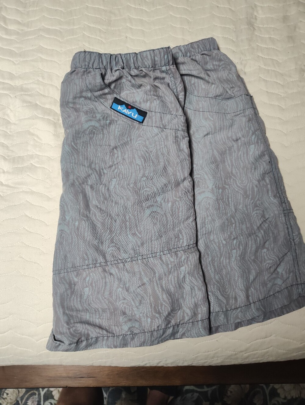 Kavu Men's Light Gray Patterned Athletic Shorts
